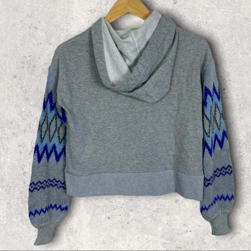 Anthropologie Knit Bohemian Sleeves Demeter Stitch Sleeve Hoodie Grey Size‎ XS - Picture 6 of 12